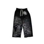 Mixed Emotion Lion Animal‑Print Wide Leg Sweatpants