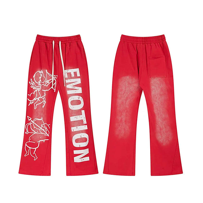 Mixed Emotion Red Pants – Cupid Emotion Print Hover Image