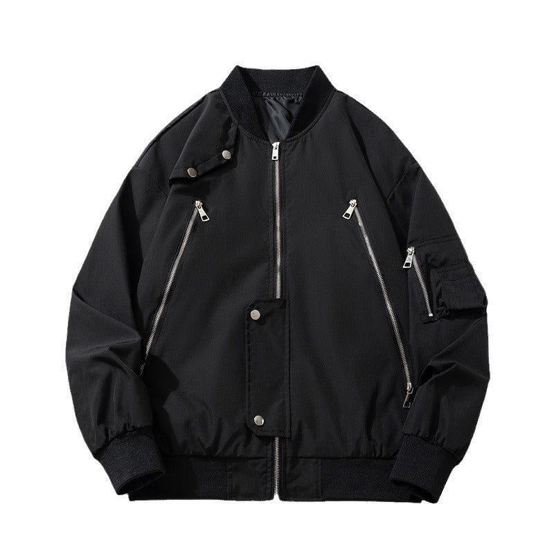 Mens Vintage Jackets Flight Suit Printed Logo Jacket