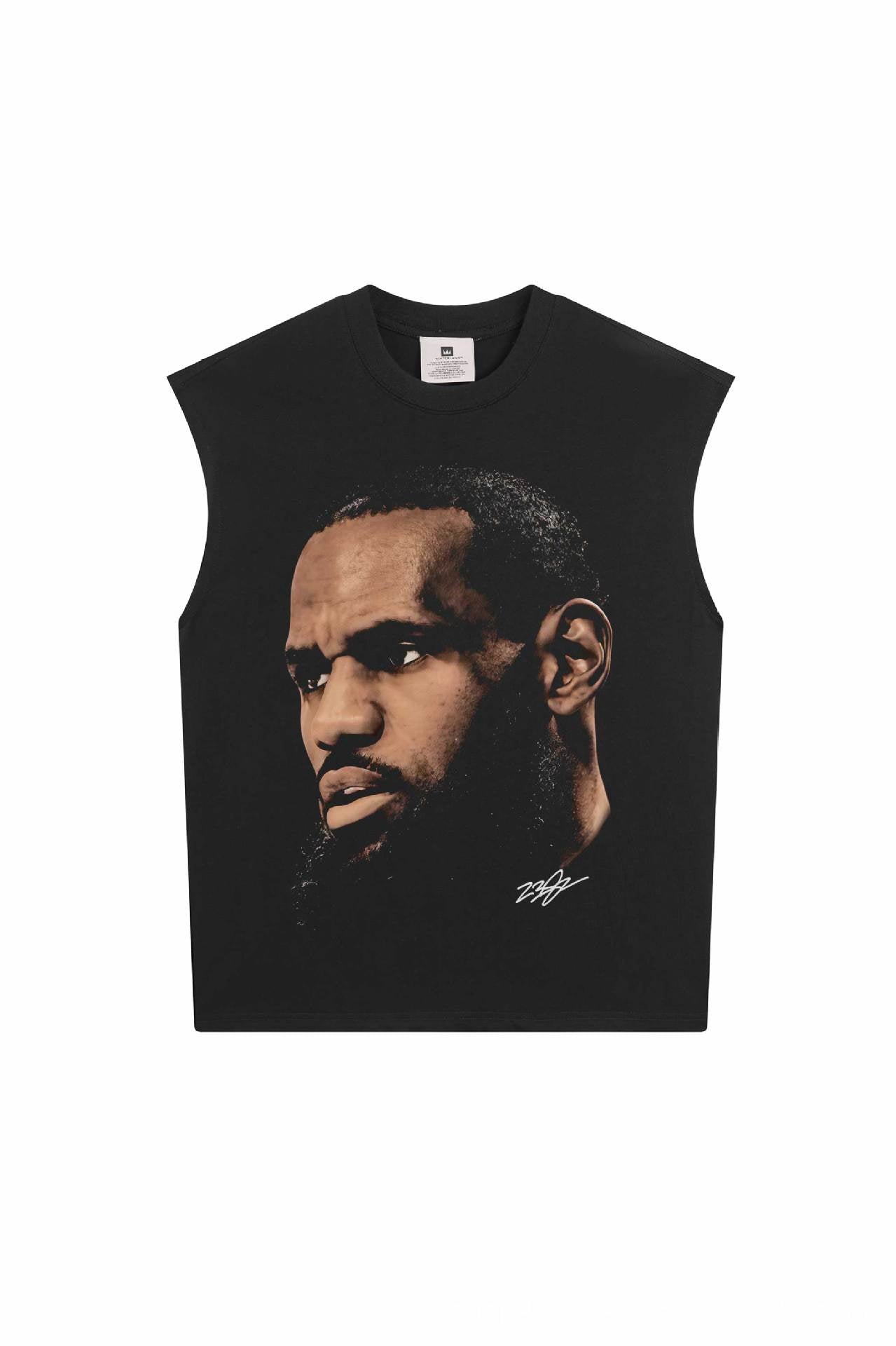 2025 cross-border summer American retro classic portrait BIGFACE spray printed short sleeved pure cotton men's T-shirt (1)