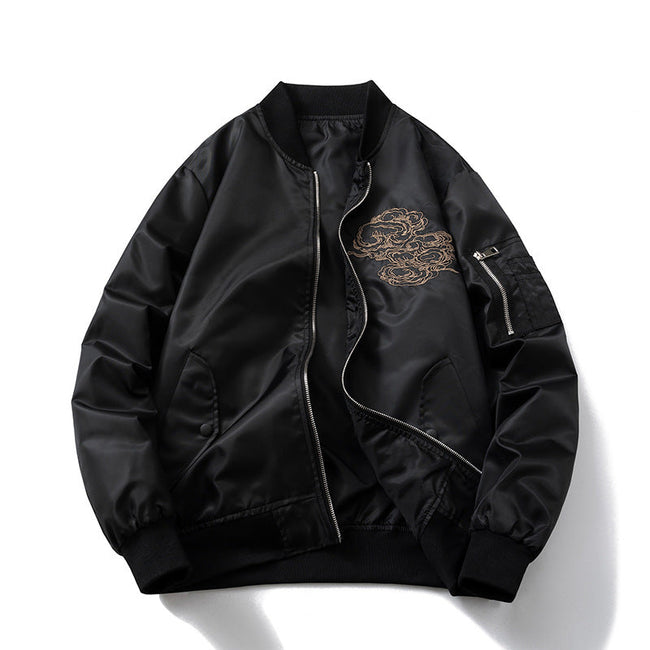 Dragon Embroidered Jacket Flight Suit Baseball Suit Main Image