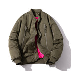 Zip Baseball Collar Thermal Bomber Jacket
