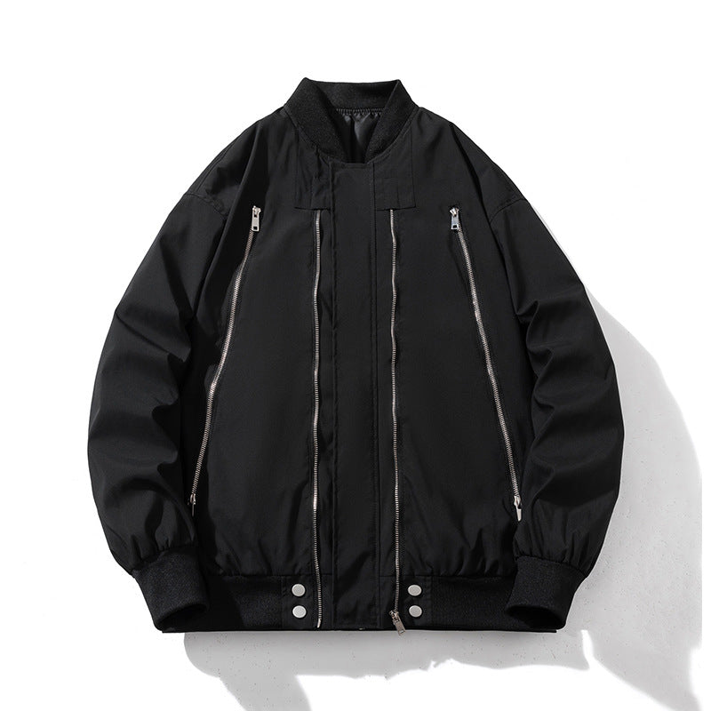 Zipper Baseball Padded Jacket Flight Jacket