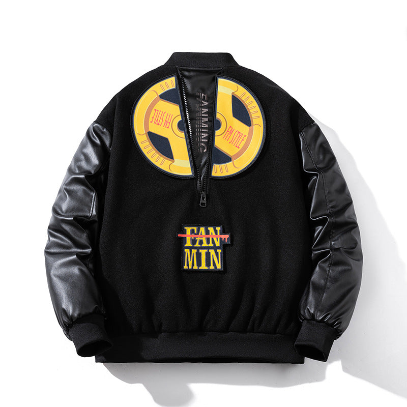 Men Vintage Jackets Contrasting Cotton Jacket