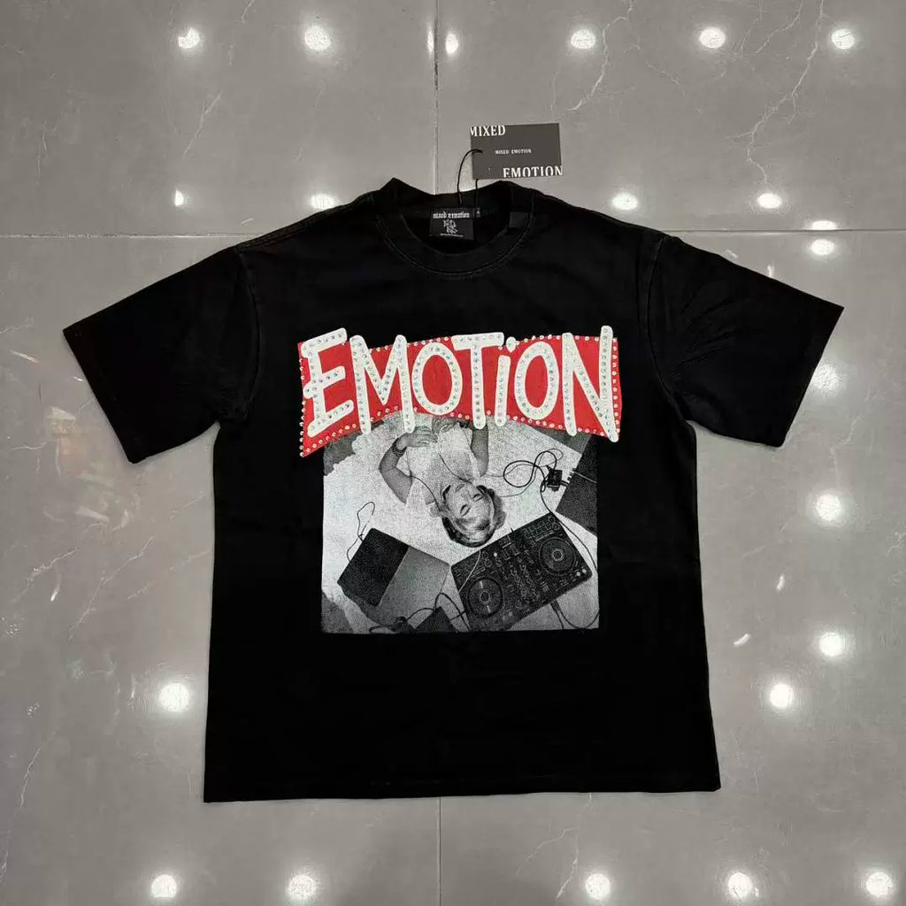 Mixed Emotion DJ Girl Graphic Short‑Sleeve T‑Shirt
