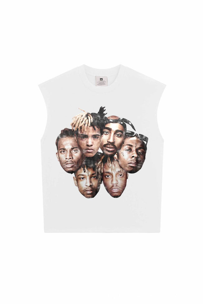 2025 cross-border summer American retro classic portrait BIGFACE spray printed short sleeved pure cotton men's T-shirt (7) Hover Image