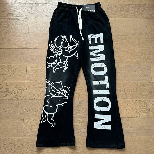 Mixed Emotion Black Pants – Cupid Emotion Print Main Image