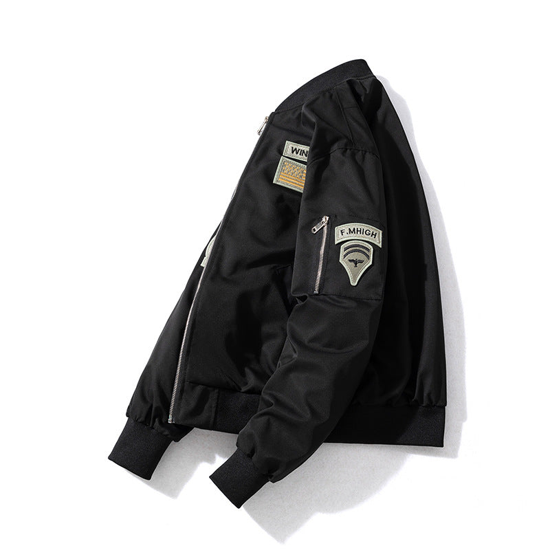 Suit Jacket Vintage Embroidered Baseball Suit Hooded