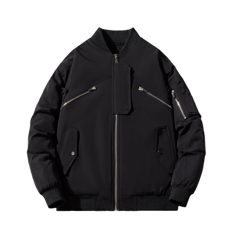 Solid Color Padded Jacket Flight Suit