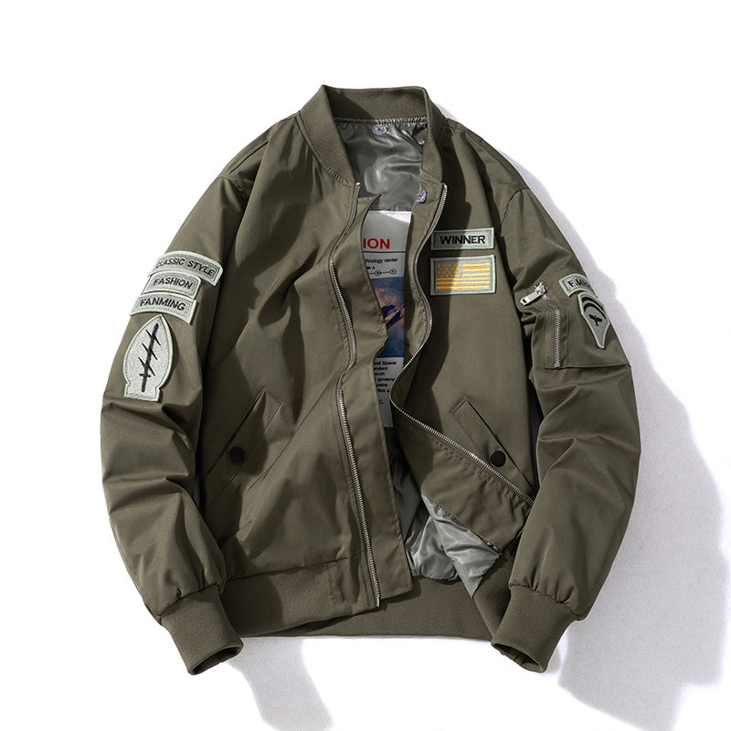 Suit Jacket Vintage Embroidered Baseball Suit Hooded