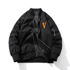 Letter Embroidery Loose Baseball Flight Suit