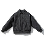 PU Leather Jacket Lapel Padded Cotton
