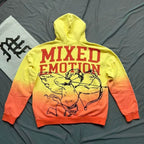 Mixed Emotion Gradient Cupid Graphic Zip‑Up Hoodie