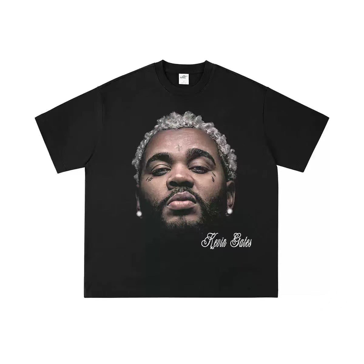 2025 cross-border summer American retro classic portrait BIGFACE spray printed short sleeved pure cotton men's T-shirt (21)