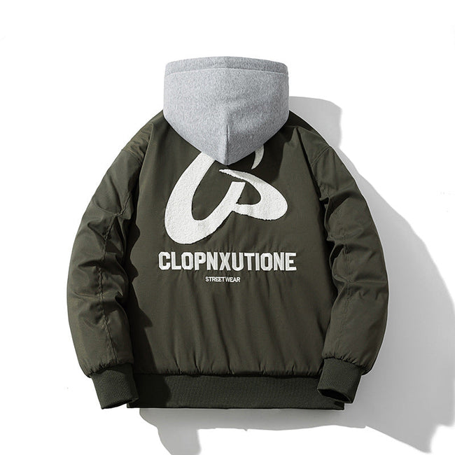 Jacket Loose Baseball Suit Flight Suit Hooded Hover Image