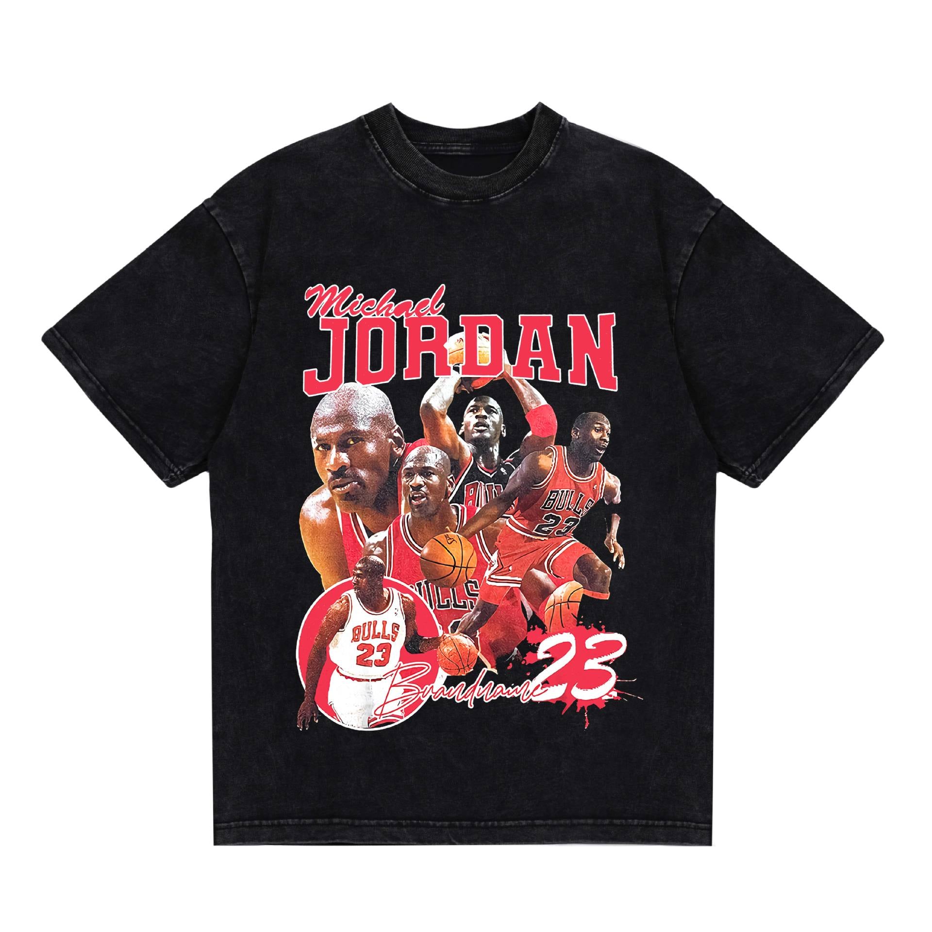 2025 cross-border summer American retro classic portrait BIGFACE spray printed short sleeved pure cotton men's T-shirt (8)