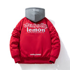Embroidered Bomber Jacket Hooded