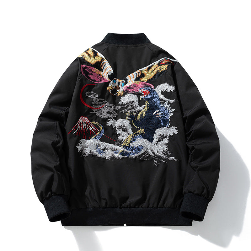 Mens Vintage Jackets Embroidered Jacket Flight Suit