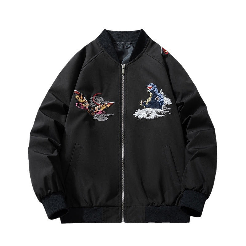 Mens Vintage Jackets Embroidered Jacket Flight Suit