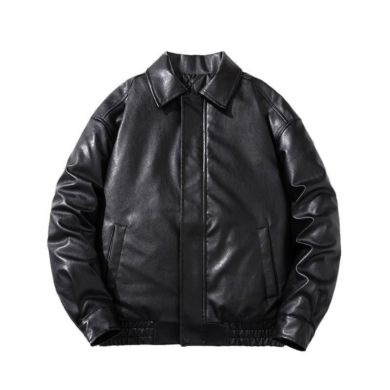 PU Leather Jacket Padded Pilot Bike Leather Jacket