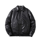 PU Leather Jacket Padded Pilot Bike Leather Jacket