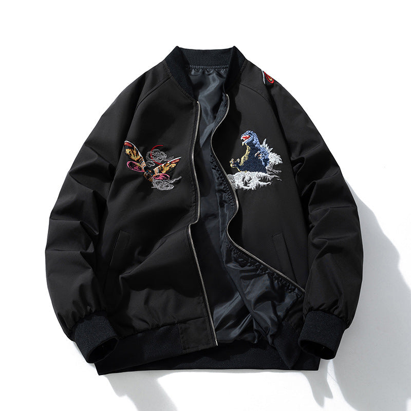 Mens Vintage Jackets Embroidered Jacket Flight Suit