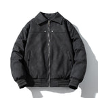 PU Leather Jacket Lapel Padded Cotton