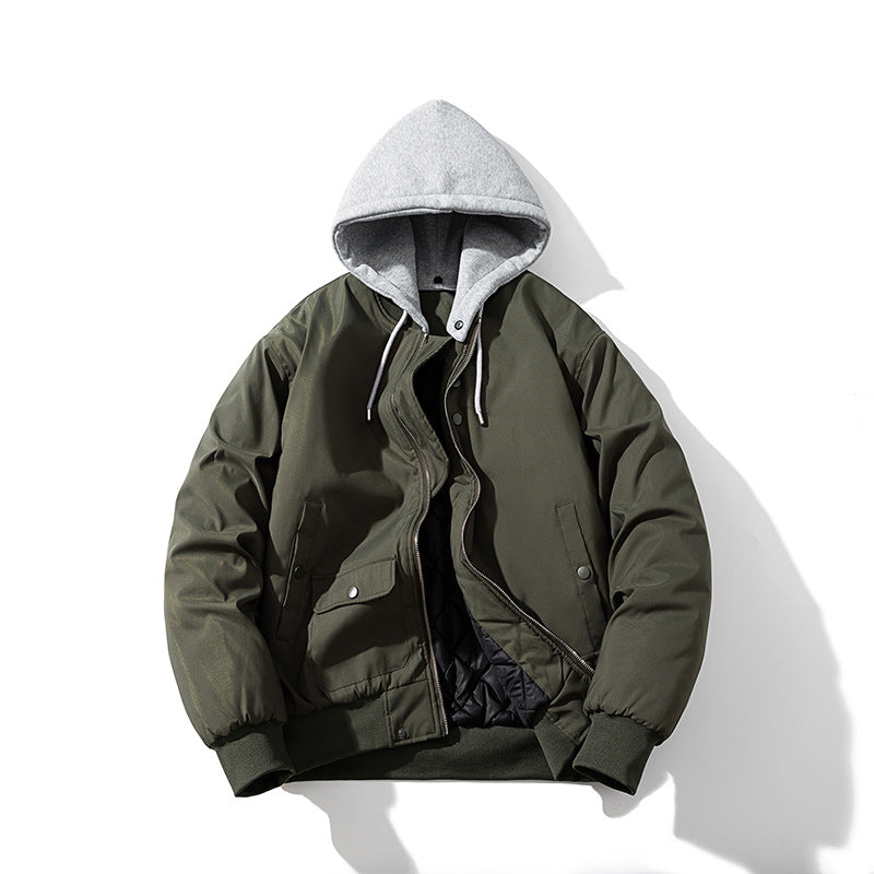 Loose Baseball Jacket Padded Flight Suit