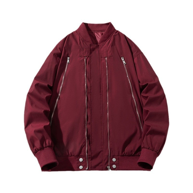 Zipper Baseball Padded Jacket Flight Jacket