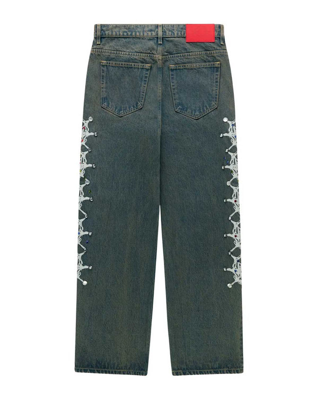 Sp5der Web Stone Denim Pants Indigo Main Image