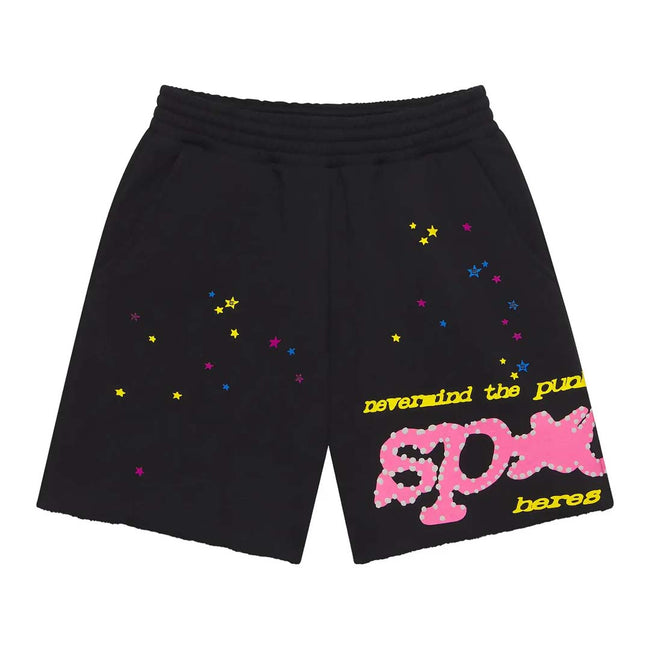 Sp5der Black P*nk V2 Sweat Shorts Hover Image